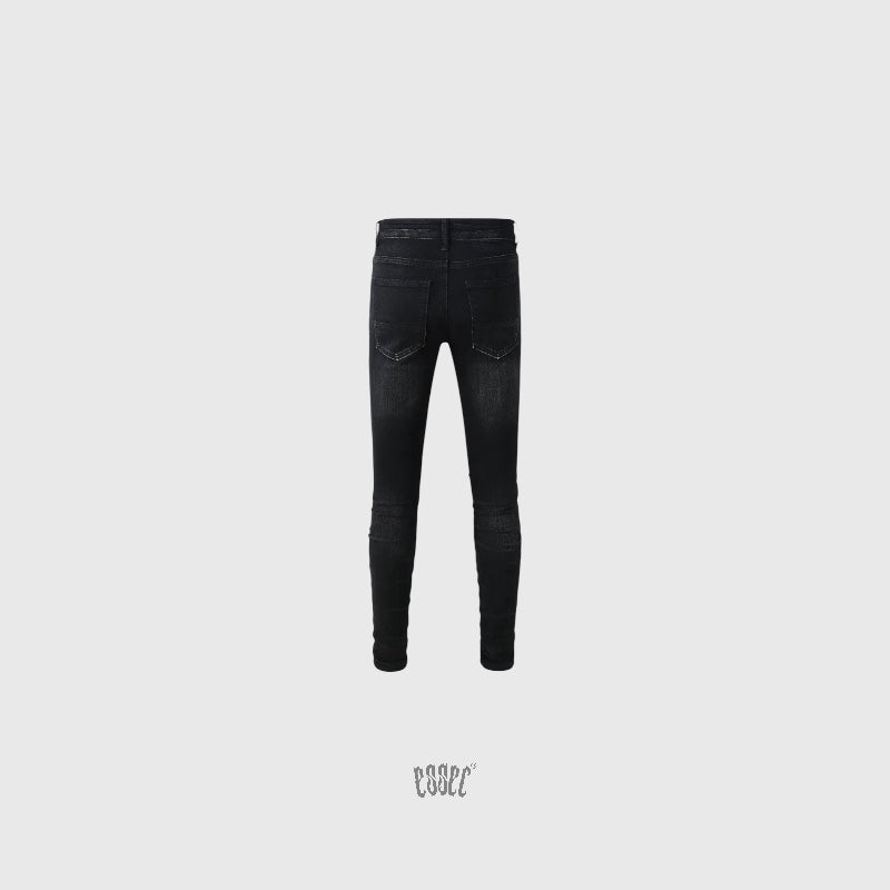 Baby Blue Patch Black Denim