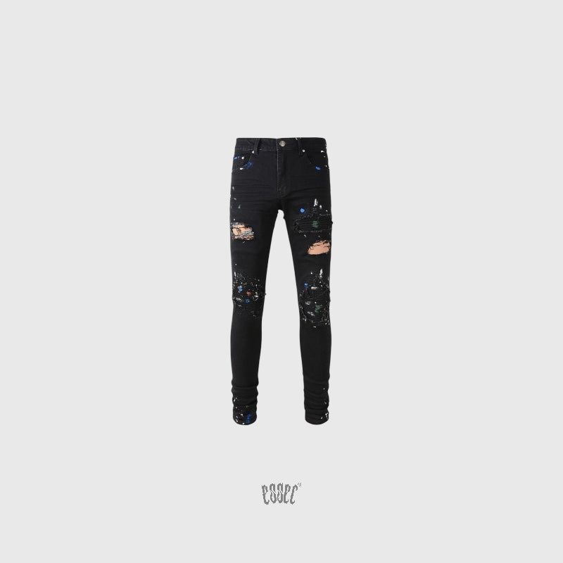 Black Painted Denim