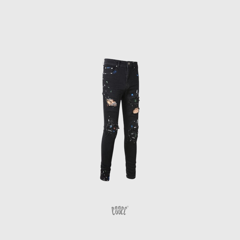 Black Painted Denim