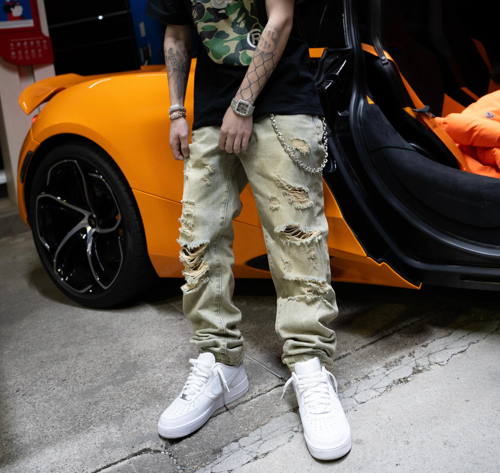 Distressed Dirty Denim