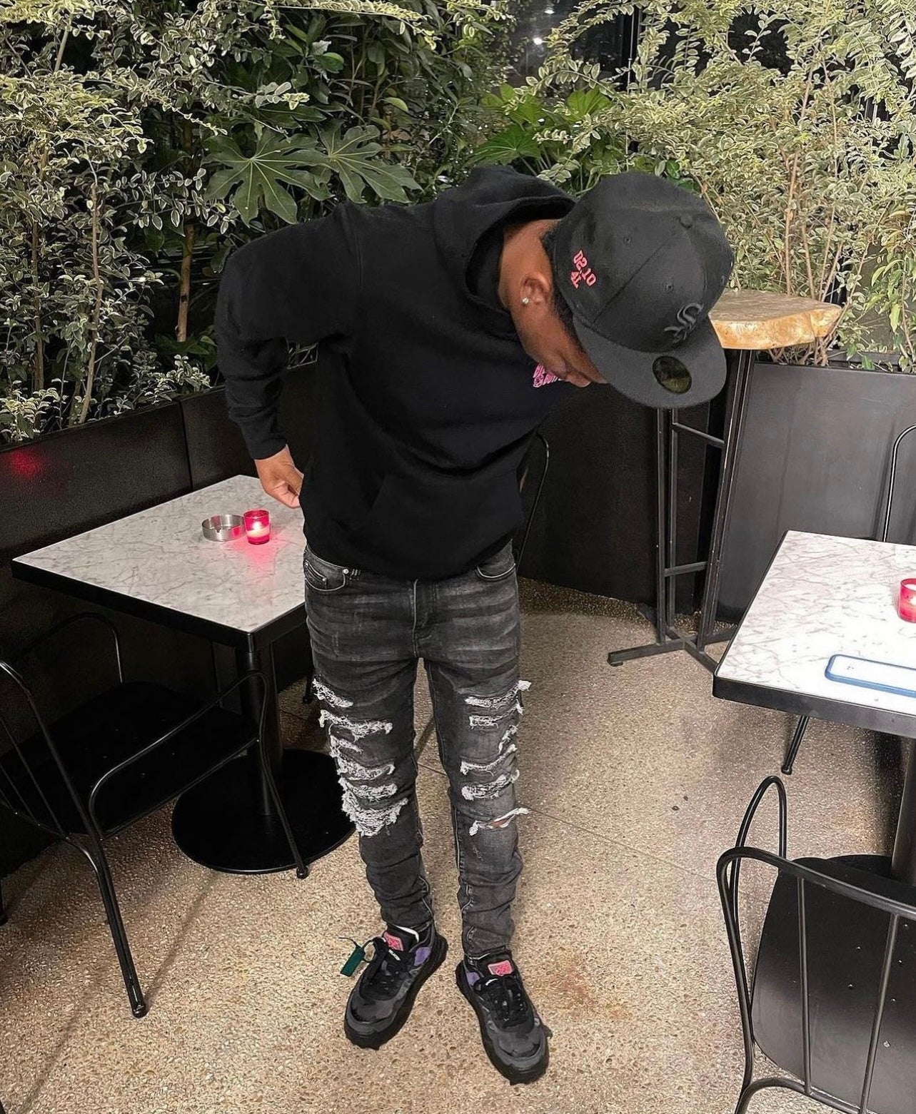Dark Grey Bandana Denim